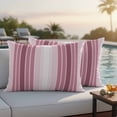thumbnail image 6 of Outdoor Waterproof Pillow Covers Farmhouse Watercolor Pink Gradient Line Decorative Throw Pillow Protectors,Pillowcase Cushion Cases for Patio Sofa Garden Couch,20x12in,Pack of 2, 6 of 14