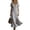 Gray, variant on zbxnLI Womens Maxi Dress V Neck Button down Sundress Summer Short Sleeve Side Slit Hem Vacation Long Dresses