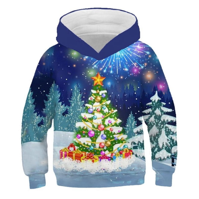 Sudaderas con capucha Kawaii con estampado 3D de Navidad, sudaderas con muñecos de nieve y Papá Noel, sudaderas con capucha unisex para niños y niñas, sudaderas con capucha de gran tamaño a la moda pa