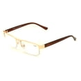 thumbnail image 2 of 1 Pair Metal Rectangular No Line Progressive Trifocal Clear Lens Reading Glasses - Better Then Bi-Focal bifocal Reader, 2 of 3