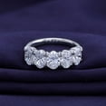thumbnail image 3 of AFFY 5 Stone Diamond Engagement Ring for Women, 7X5MM Oval Cut Lab Grown Diamond Half Eternity Wedding Band In 14K Solid White Gold Jewelry Gift for Her (VS-SI Clarity, 3.50 Cttw) Ring Size-7, 3 of 5