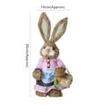 thumbnail image 6 of Hand-Woven Artificial Straw Bunny - Rustic Realistic Photography Prop - Multiple Styles - Desktop Ornament - Standing Rabbit Figure - for Garden, 6 of 8