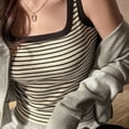 thumbnail image 5 of Norvella Womens Striped Racerback Tank Top Ribbed Scoop Neck Sleeveless Contrast Slim Fit Basic Camisole Summer Casual Shirt, 5 of 9
