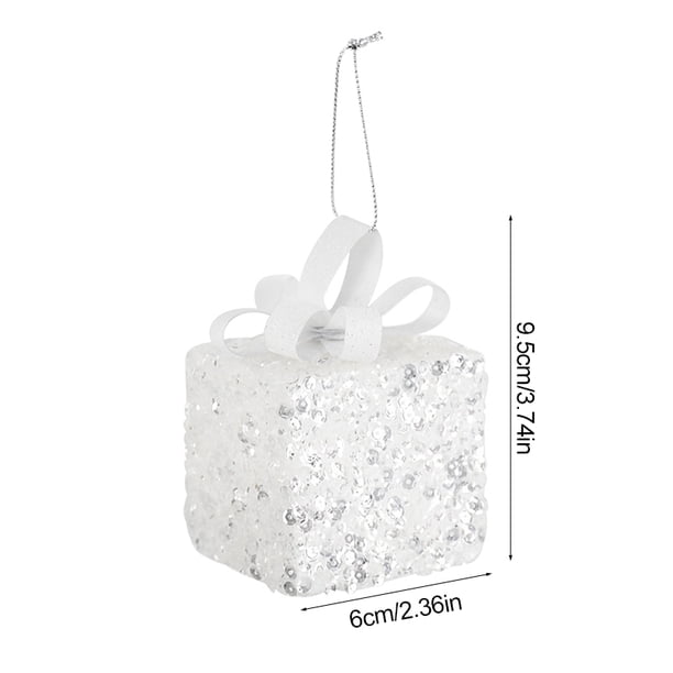 Adornos de bolas de Navidad blancas, caja de regalo de espuma, colgante de árbol de Navidad, decoración de fiesta en casa de Año Nuevo 2025, suministros de Navidad 2024