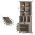 thumbnail image 7 of Homfa 79.9" Tall Bookcases with File Compartments, 6 Tier Wooden Bookshelf with Cabinet & Drawer for Office Living Room, Gray, 7 of 7