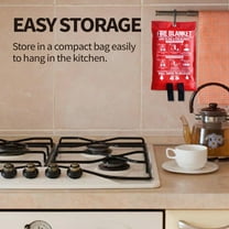 Xechzx Emergency Fire Blanket for Home and Kitchen Fire Suppression Safety Blanket for Cooking Fires Heat Resistant Fiberglass Fireproof Blanket (1Pc 40"x40")