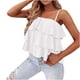 thumbnail image 2 of ICHUANYI Clearance Fashion Women's Casual Stitching Crop Suspender Bandage Square-Neck Suspender Tank Top(White, L) ICHUANYI WER2023081400726, 2 of 9