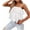 White, variant on Spring Tops for Women Tops Fashion Women's Casual Stitching Crop Suspender Bandage Square-Neck Suspender Tank Top