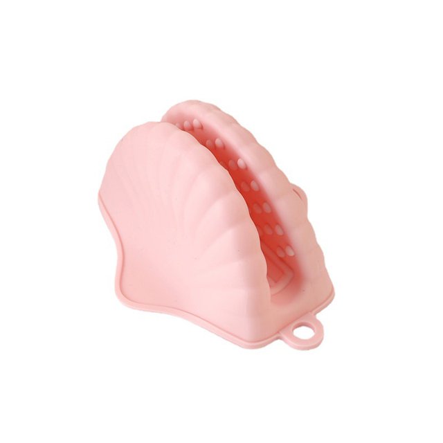 Abrazadera de mano de silicona Guantes anti-escaldaduras Shell Aislado Anti-escaldaduras Clip de mano Rosa 4 piezas