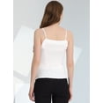 thumbnail image 4 of Allegra K Blusa De Tirantes De Espagueti Casual Para Mujer Tops De Camisola De Satén Sin Mangas Brillantes Blanco S, 4 of 5
