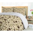 thumbnail image 4 of Ambesonne Polka Dots Duvet Cover Sets, Brown Coffee Cups, 2-King, Cream and Brown, 4 of 6