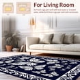 thumbnail image 2 of ODIKA 2'x3' Machine Washable Non-Slip Area Rug, Whimsical Navy & Print High Traffic Rug, Blue, 388977, 2 of 7
