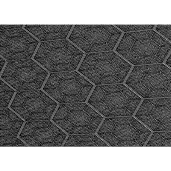 Ahgly Company Machine Washable Indoor Rectangle Transitional Charcoal Black Area Rugs, 8' x 12'