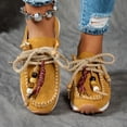 thumbnail image 2 of CYMMPU Women's Boho Beaded Rope Lace Up Wedge Shoes, Casual Slip On Platform Moccasins, Fashion Closed Toe Walking Shoes for Fall Winter Yellow 43, 2 of 9