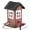 Black Roof & White Window, variant on Kingsyard Farmhouse Wild Bird Feeder Metal Bird House Feeders for Outdoors Hanging 0.8lb Seed Capacity Unique Bird Feeders for Cardinal Finch Garden Yard Decoration