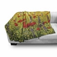 thumbnail image 2 of Flower Soft Flannel Fleece Throw Blanket, Colorful Field Poppies Bloom Flowers Lavender Farmland Hills Scenery, Cozy Plush for Indoor and Outdoor Use, 70" x 90", Yellow Red Green, by Ambesonne, 2 of 5