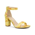 thumbnail image 1 of BLISSFUL STEP Women's Shoes Solid Color Open Toe Block High Heels Summer Sandals Yellow 9, 1 of 7