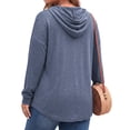 thumbnail image 4 of WellSize Womens Plus Size Hoodies Trendy Drawstring Sweatshirts for Women Casual V Neck Tops Fall Lightweight Pullover, 4 of 8