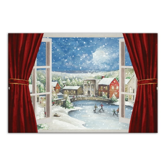 Creative Products Christmas Window Scene 30 x 20 Canvas Wall Art