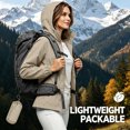 thumbnail image 5 of Women's Waterproof Hooded Rain Jacket Packable Lightweight 100% Nylon Windbreaker Coat with Carry Pouch for Outdoor Travel Hiking Khaki, 5 of 9