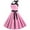 Pink, variant on Womens A Line Flare Dress Vintage Casual Dress Halter BowKnot Prom Swing Dress Short Sleeve Polka Dot Printing Party Dress