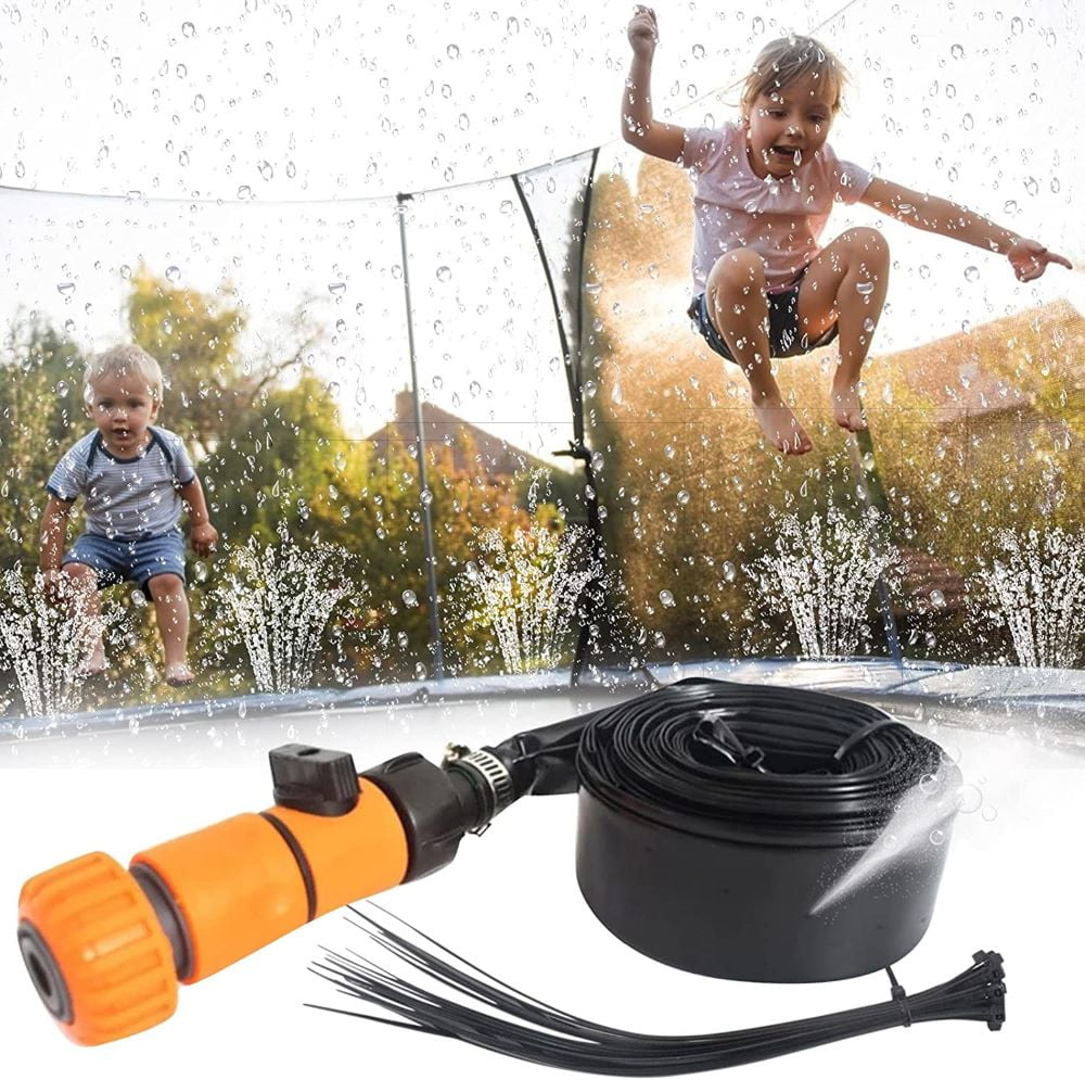 49FT Trampoline Water Sprinkler Kids Game Fun Garden Outdoor Waterpark Spray USA