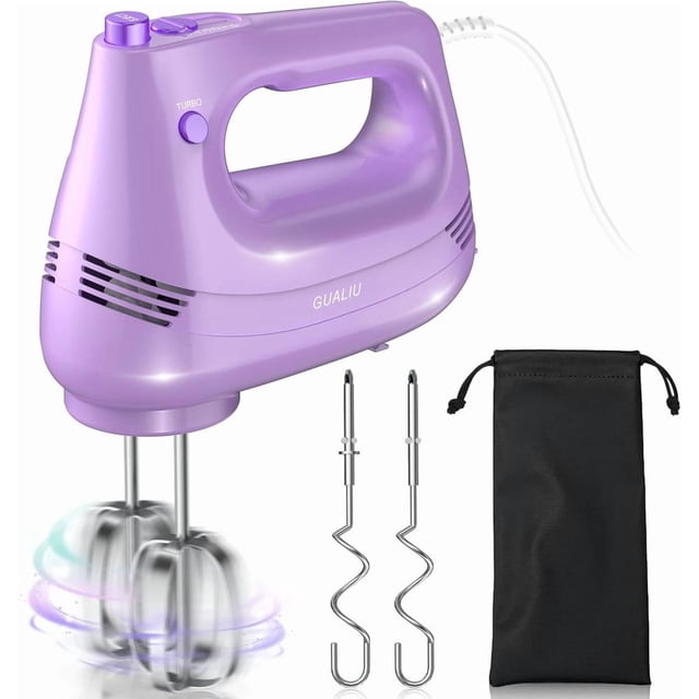 Batteur à Main Électrique Professionnel avec 5 Vitesses et Fouet en Acier Inoxydable - Violet