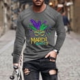 thumbnail image 1 of TIMIFIS Mardi Gras T-Shirts à Manches Longues pour Hommes Grande Taille Imprimés Carnaval Classique Col Rond Hauts, 1 of 5