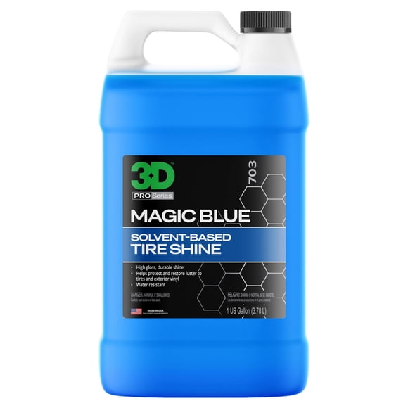 Spray para limpieza de neumáticos 3D Magic Blue, resistente al agua, alto brillo, 3,78 litros