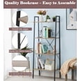 thumbnail image 3 of LuxenHome 4-Shelf 58.3" H x 23.62" W Wood and Metal Ladder Bookcase, 3 of 12