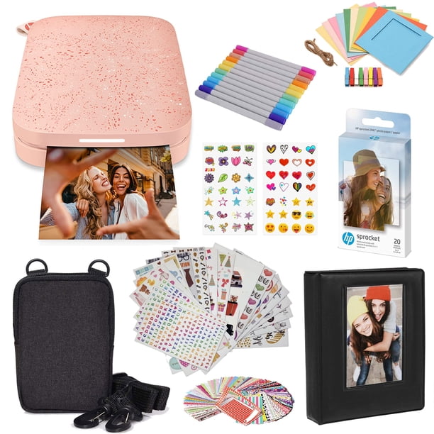 HP Sprocket Portable 2x3 Instant Photo Printer (Blush Pink) Starter Bundle