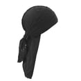 thumbnail image 2 of HuangHuanChen Silky Durag For Men Neck Drape Do Rags Cap Breathable Silky Satin Durag Extra Long Tails Headwraps Sun Hat Biker Bonnet Headwear Black, 2 of 6