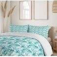 thumbnail image 6 of Ambesonne Floral Duvet Cover Set, Aquatic Tone Branches Leaves, 2-Calking, White and Dark Seafoam, 6 of 7