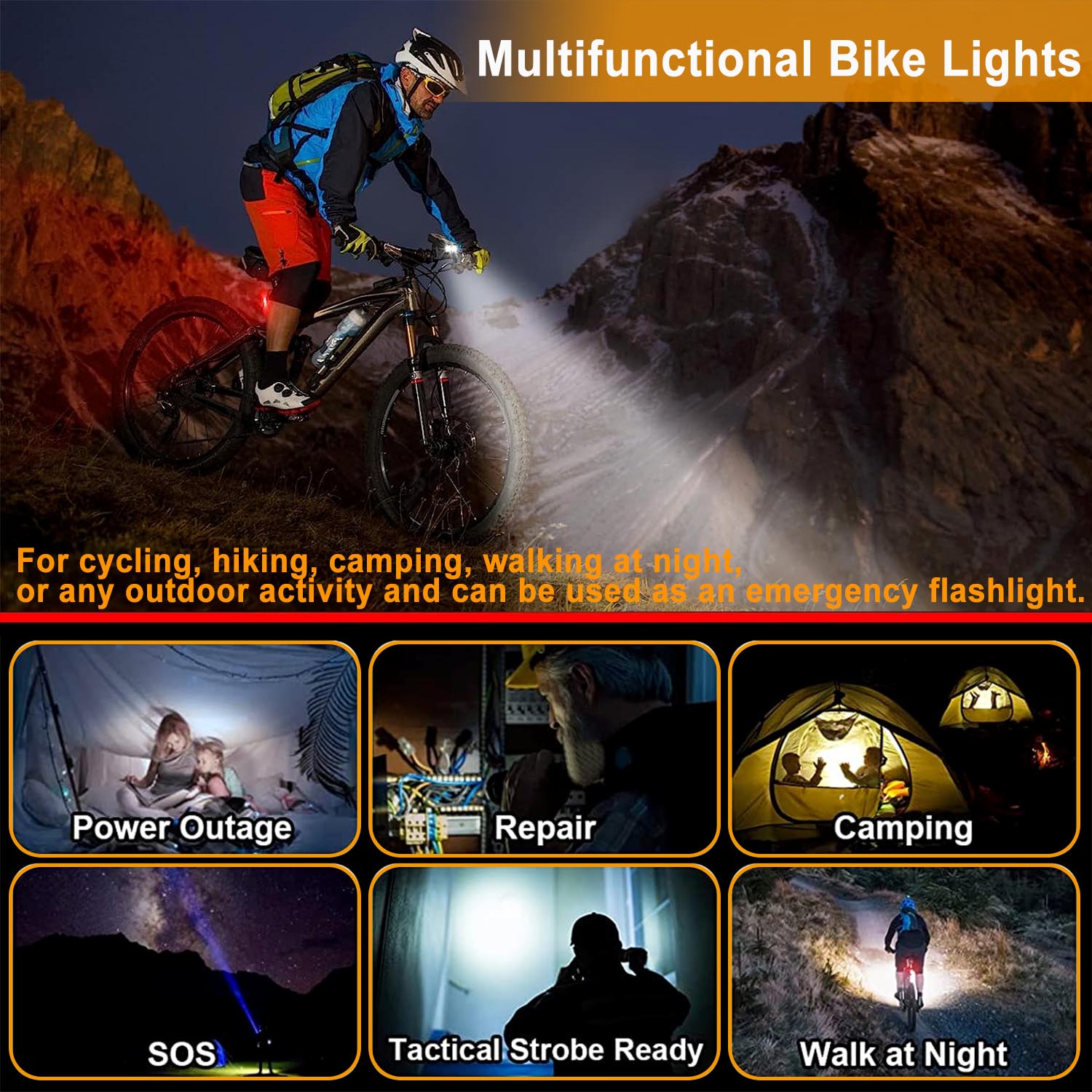 Camkey 1000 Lumen USB Rechargeable Bike Light Set photo 4