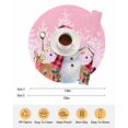 thumbnail image 6 of 13 Inch Round Placemats Set of 6, Pink Snowman Christmas Non Slip Heat Insulation PP Table Mats, Xmas Tree Snowflake Elk Gifts Washable Place Mats for Kitchen Dining Party Table Decor, 6 of 7
