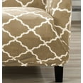 thumbnail image 3 of Great Bay Home Stretch Printed Velvet Plush Washable Loveseat Slipcover  (Loveseat, Lattice - Taupe), 3 of 4