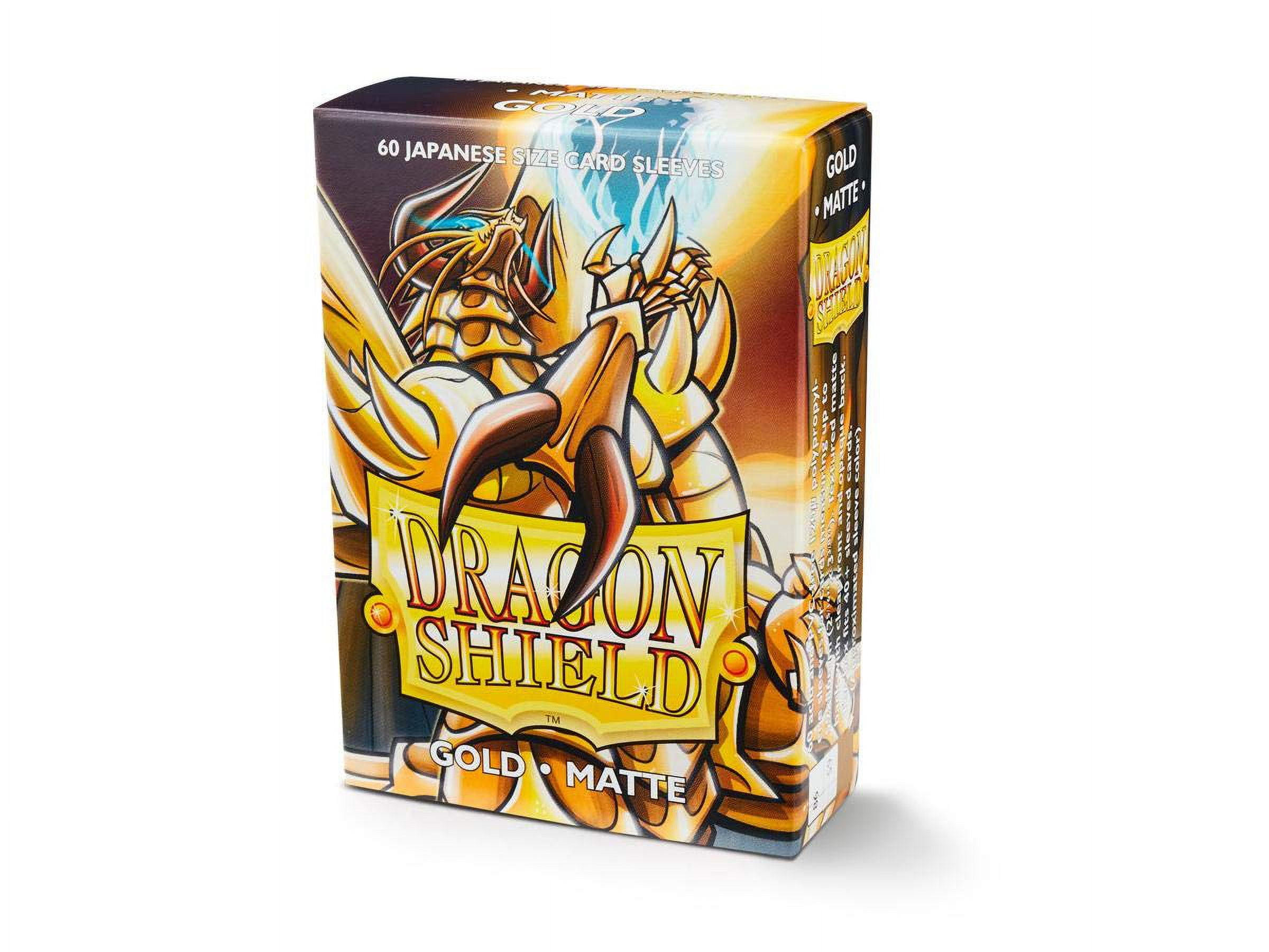 10 Packs Dragon Shield Matte Mini Japanese Gold 60 ct Card Sleeves Display Case