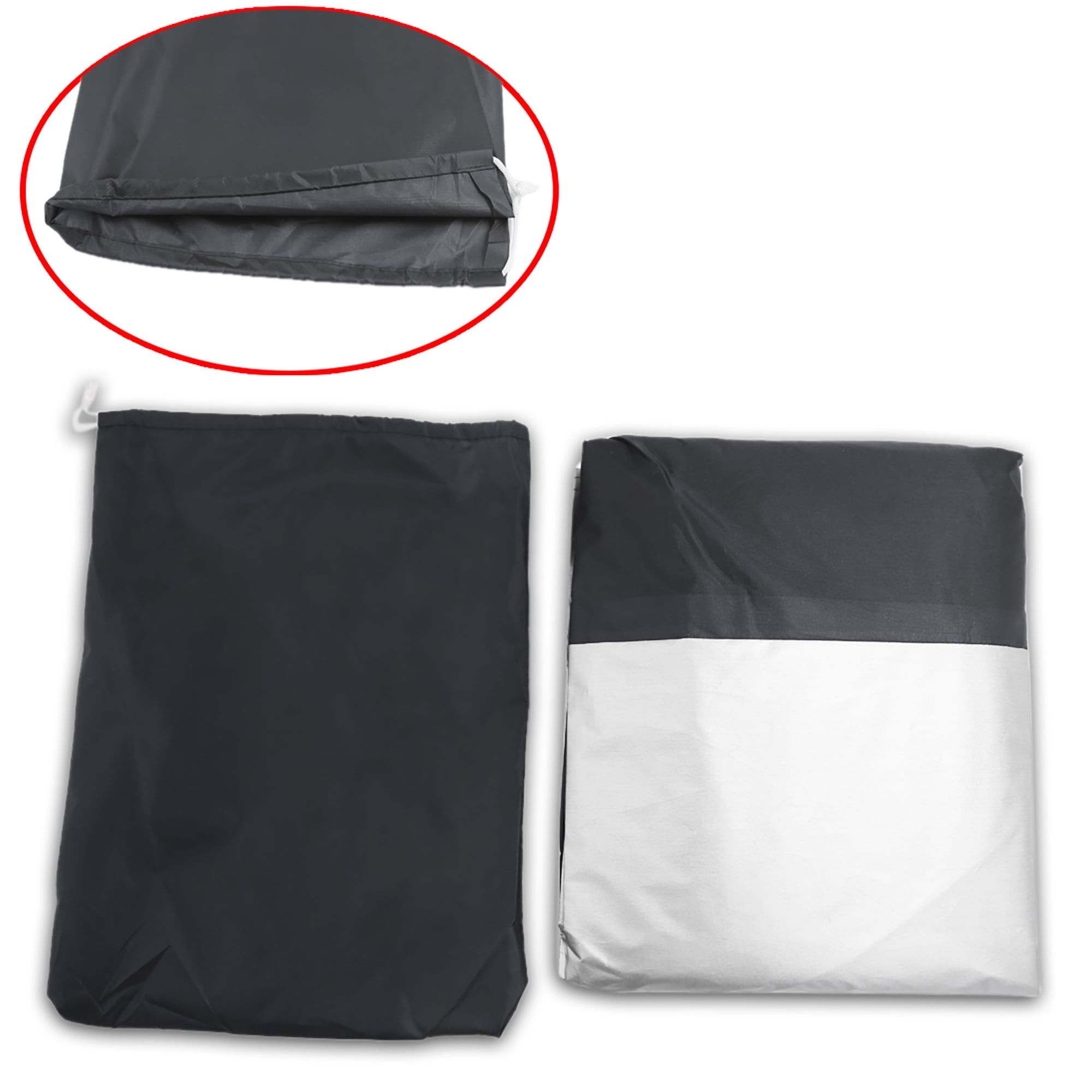 Unique Bargains XXL 190T Motorcycle Cover Outdoor Waterproof UV Protector, Silver&Black