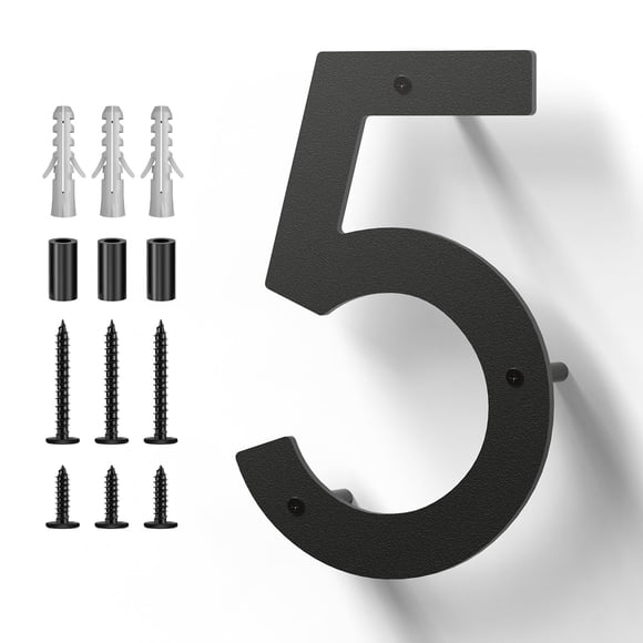 Números para casa HouSi de acero inoxidable negro de 10 cm