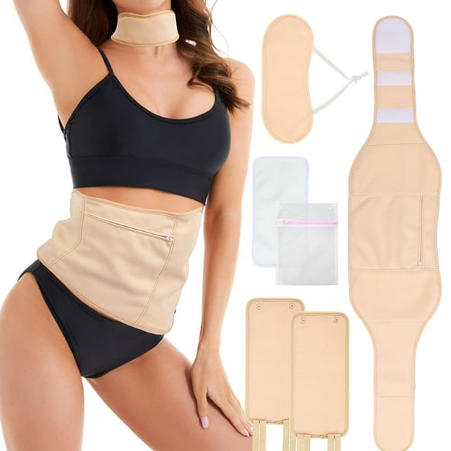 5Pcs Waist Neck Oil Pack Set Washable Reusable Knee Essential Oil Wrap Mess-Free Oil Pack Wrap with Adjustable Elastic Strap Soft Comfortable Leak-Proof Oil Pack for Waist Neck