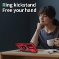 thumbnail image 5 of for iPhone X Case, iPhone Xs Case with Camera Lens Cover, HD Screen Protector, 10 FT Military Grade Drop Protection, Magnetic Ring Holder Kickstand Phone Case for iPhone X/Xs (Red), 5 of 12