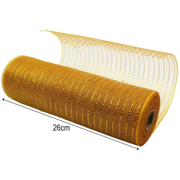  PAPER FAIR 1 Roll 4 Inch Wide 10 Yd Gold Glitter Wired