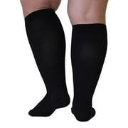 Extra Wide Compression Socks for Women and Men 20-30mmHg - Black, 4X-Large