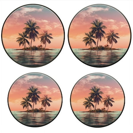 

Bahomeck Electric Stove Burner Covers Set Of 4 Tropical Island With Palm Trees In The Middle Of The Ocean Metal Gas Stove Burner Covers Protecting Gas Stoves 8 Inch And 10 Inch