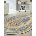 thumbnail image 5 of Unique Loom Braided Chindi Collection Area Rug (3' 3" x 5' 1" Oval Blue and Natural/Natural), 5 of 6