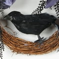 thumbnail image 3 of Halloween Wreath, Halloween Wreaths for Front Door with Purple LED Lights Glitter Crow, Light Up Crow Wreath for Indoor Outdoor Home Party Decorations, 3 of 7