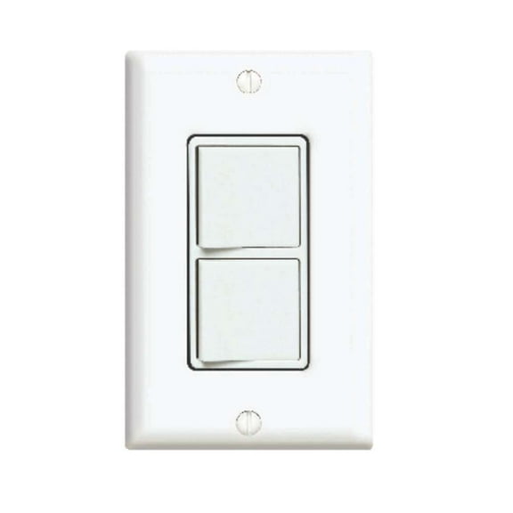 Leviton Decora Double Rocker Switch with Wall Plate - Two Grounding - White