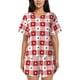 thumbnail image 1 of Balery Plaid Heart Conjunto de Pijama para Mujer con Estampado, Dos Piezas de Manga Corta y Shorts, Ropa de Dormir Suave con Cuello Redondo y Bolsillos-Small, 1 of 6