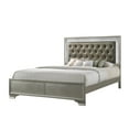 thumbnail image 2 of Luxury King Size Led Bed With Crocodile Texture And Crystal Headboard Bedroom Furniture: Champagne Skin Slats, 2 of 5