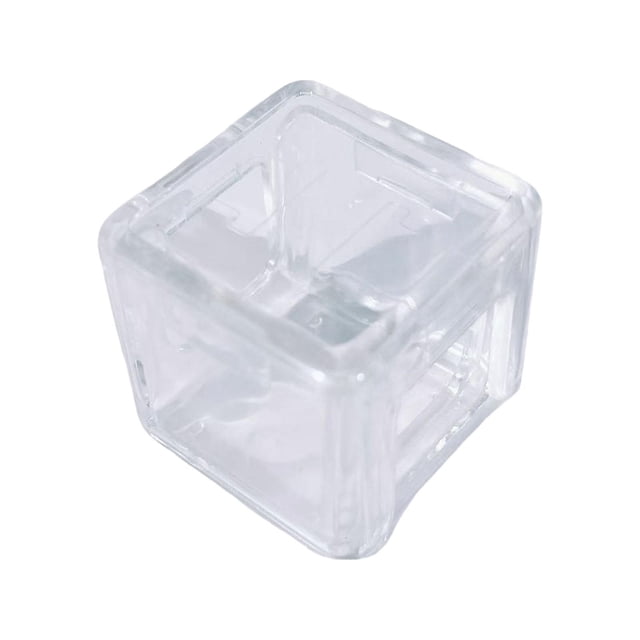 Caja de tiza de billar transparente con forma de cubo para jugadores de billar, resistente, ahorra espacio, accesorios de juego, portátil, 20 x 20 x